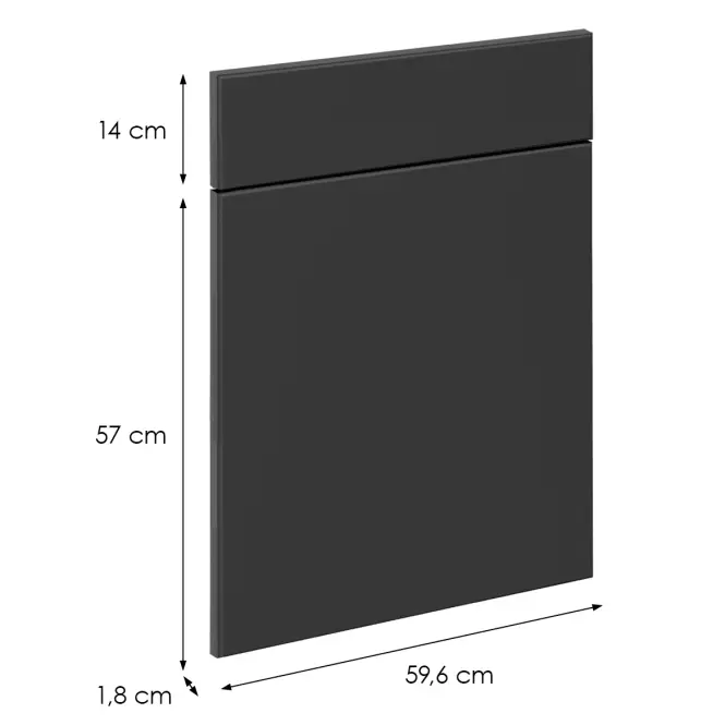 Előlap szekrény Luxeo F16-D60S1-AX vékony keret dark grey,2