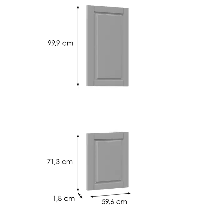 Előlap szekrény Luxeo F13-D60PWN hampton grey,2