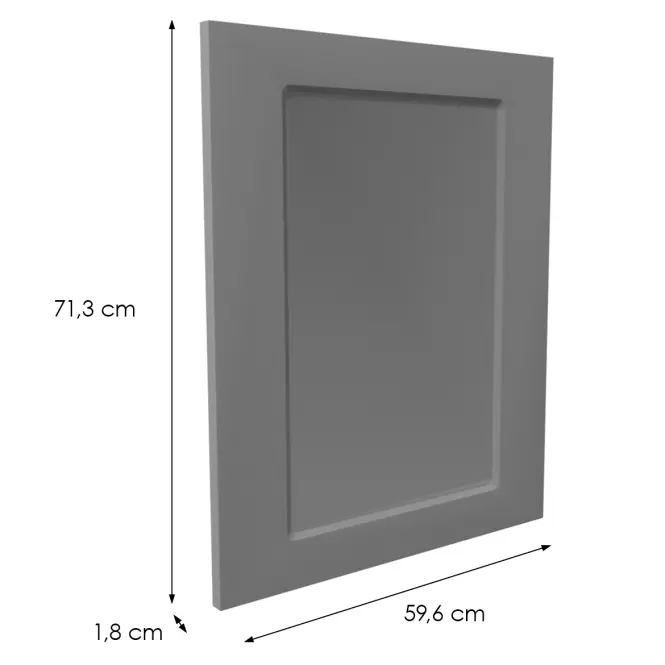 Előlap szekrény Luxeo F15-D60FZW keret dark grey,2
