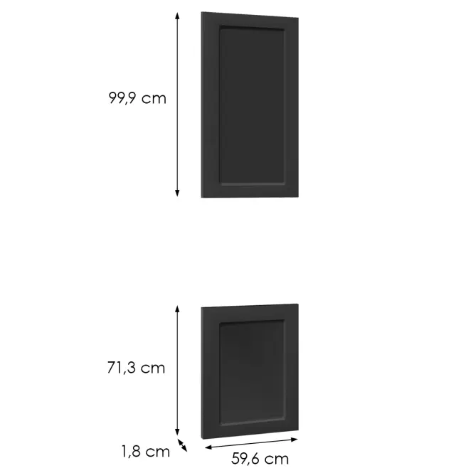 Előlap szekrény Luxeo F15-D60PWN keret black,2