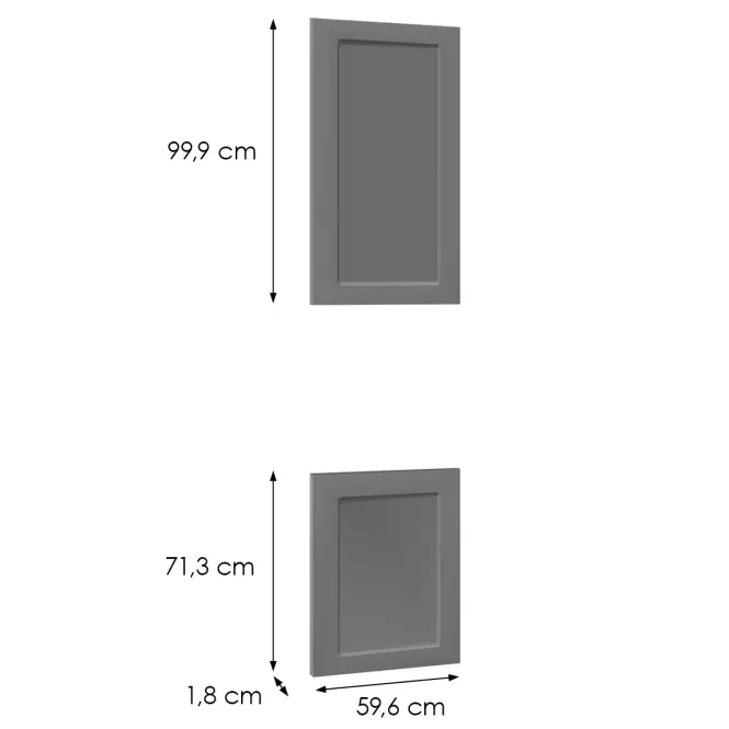 Előlap szekrény Luxeo F15-D60PWN keret dark grey,2