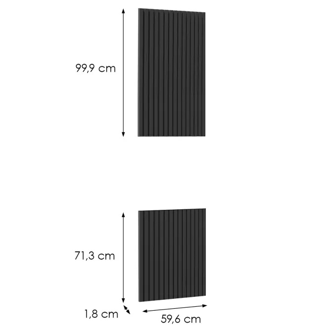 Előlap szekrény Luxeo F14-D60PWN ryfla black,2