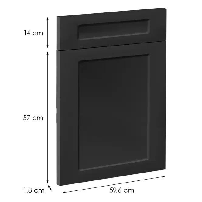 Előlap szekrény Luxeo F15-D60S1-AX keret black,2