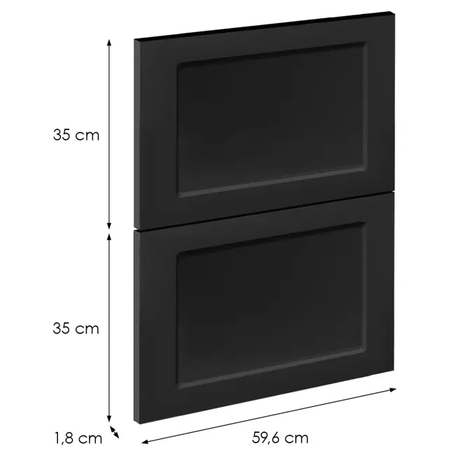 Előlap szekrény Luxeo F15-D60S2_D60S2+1_D60IN-AX keret black