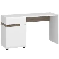 Íróasztal Linate típus 80 1D-1S fehér alpesi/trüffel/mdf fehér L