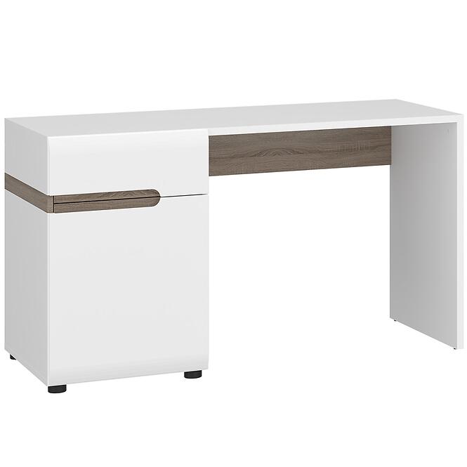 Íróasztal Linate típus 80 1D-1S fehér alpesi/trüffel/mdf fehér L