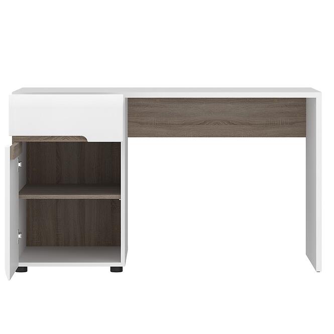 Íróasztal Linate típus 80 1D-1S fehér alpesi/trüffel/mdf fehér L