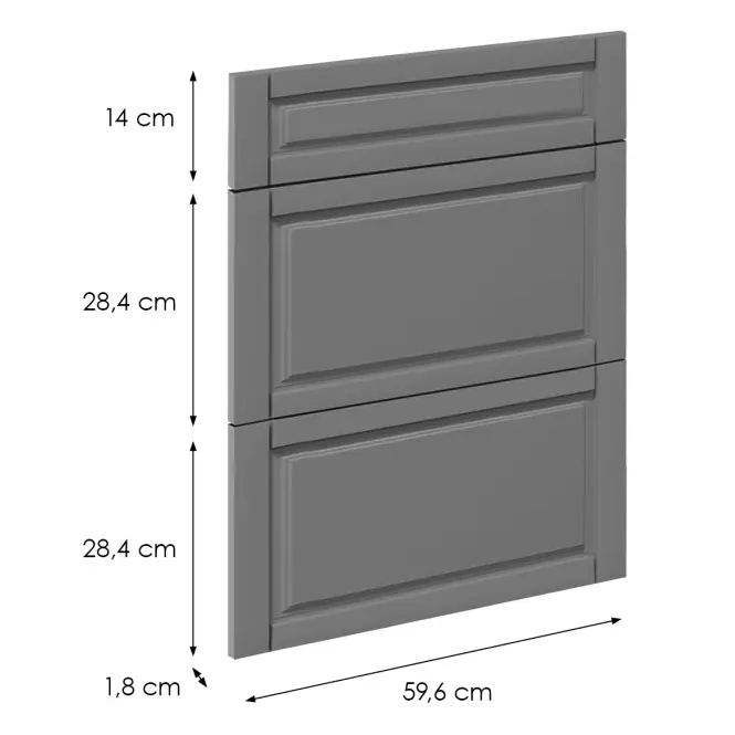 Előlap szekrény Luxeo F13-D60S3-AX hampton dark grey,2