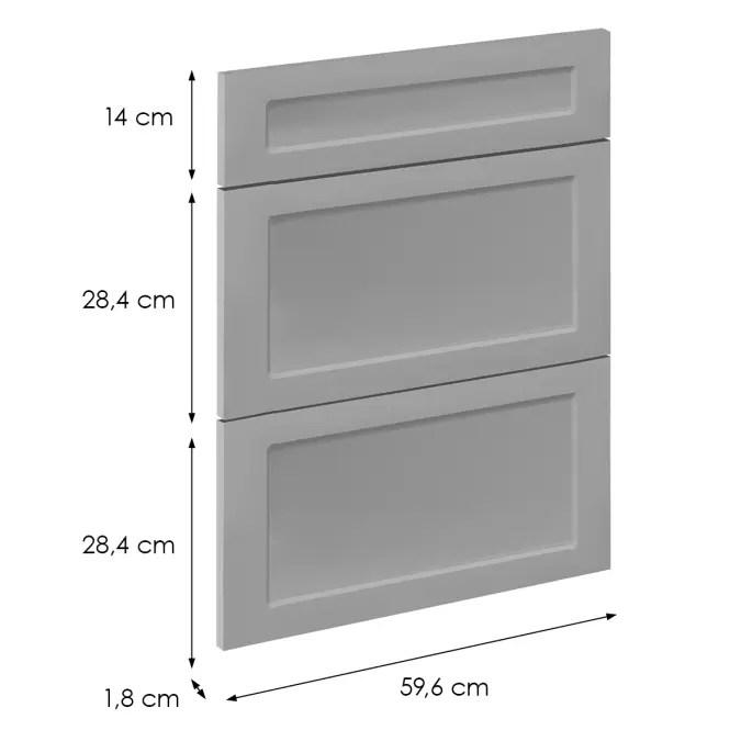Előlap szekrény Luxeo F15-D60S3-AX keret grey,2