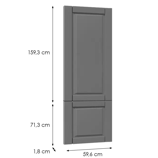 Előlap szekrény Luxeo F13-D60T-AX hampton dark grey,2
