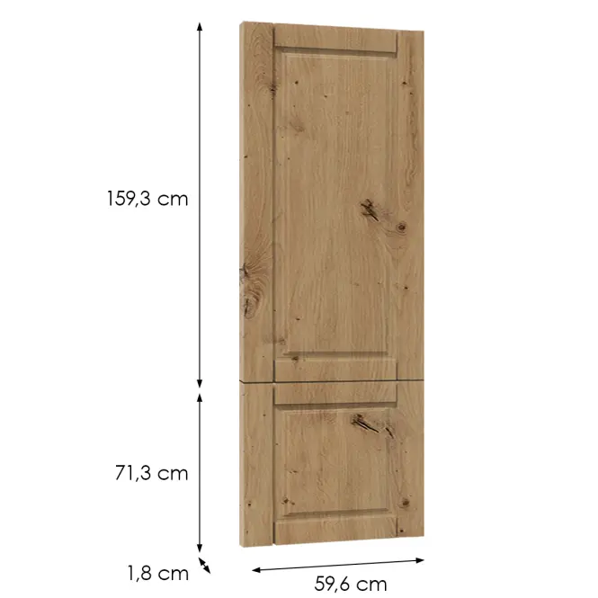 Előlap szekrény Luxeo F13-D60T-AX hampton tölgy