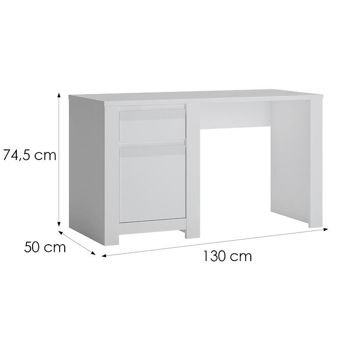 Íróasztal Novi NVIB01 1D1S fehér alpin/pvc fehér szupermat
