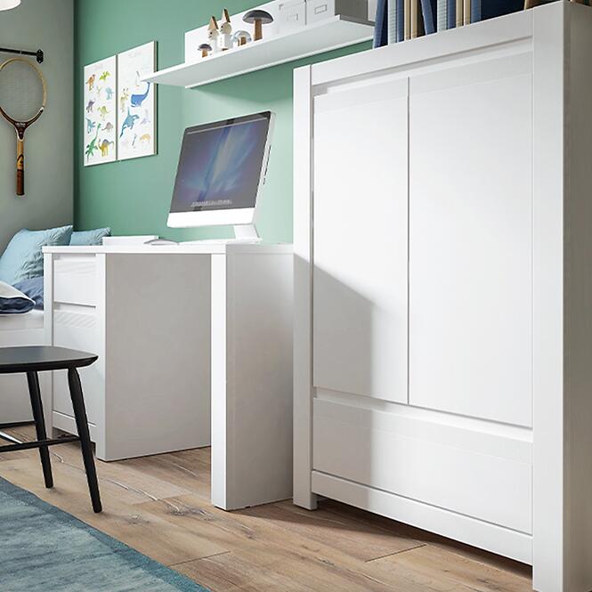 Íróasztal Novi NVIB01 1D1S fehér alpin/pvc fehér szupermat