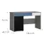 Íróasztal Laser LASB01B 1D2S platina szürke/fekete gyöngy/fehér alpesi,2