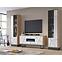 Komód Brolo BROK01 2D2S tölgy catania/fekete gyöngy/mdf fehér HG,5