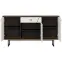 Komód Brolo BROK04 3D1S tölgy catania/fekete gyöngy/mdf fehér HG,3