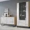 Komód Brolo BROK04 3D1S tölgy catania/fekete gyöngy/mdf fehér HG,5