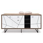 Komód Brolo BROK06 3D1S tölgy catania/fekete gyöngy/mdf fehér HG