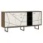 Komód Brolo BROK06 3D1S tölgy catania/fekete gyöngy/mdf fehér HG,3