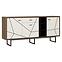 Komód Brolo BROK06 3D1S tölgy catania/fekete gyöngy/mdf fehér HG,3