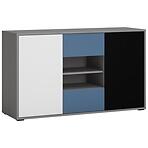 Komód Laser LASK02B 2D2S platina szürke/fekete gyöngy/alpesi fehér/kék