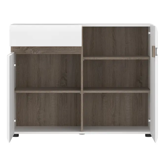 Komód Linate típus 35 2D-1S fehér alpesi/szarvasgomba/mdf fehér L