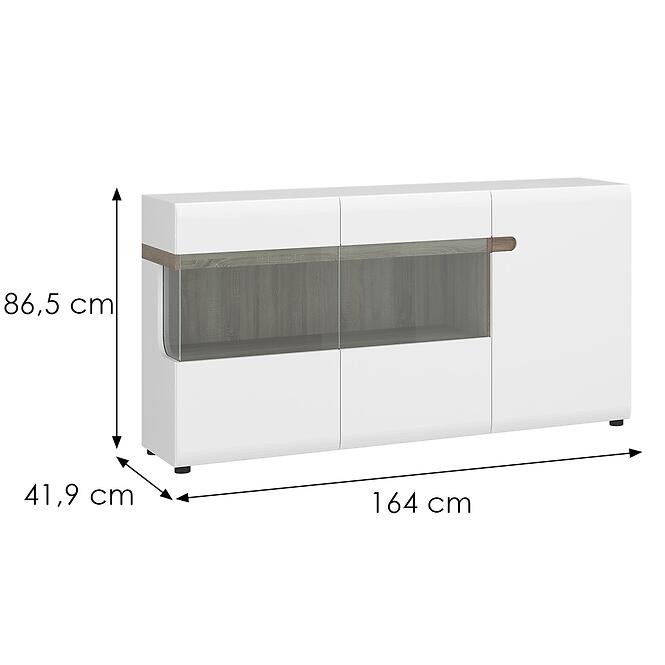 Komód Linate típus 42 3D sz fehér alpesi/szarvasgomba/mdf fehér L