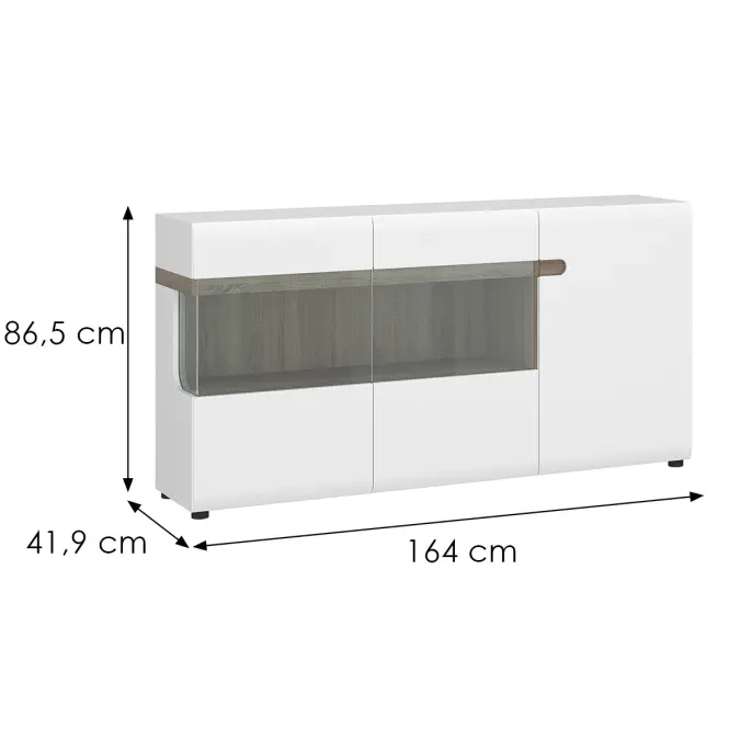 Komód Linate típus 42 3D sz fehér alpesi/szarvasgomba/mdf fehér L,2