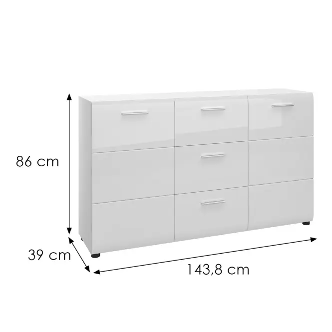 Komód Merano MEOK01 2D3S fehér alpesi/PVC fehér L