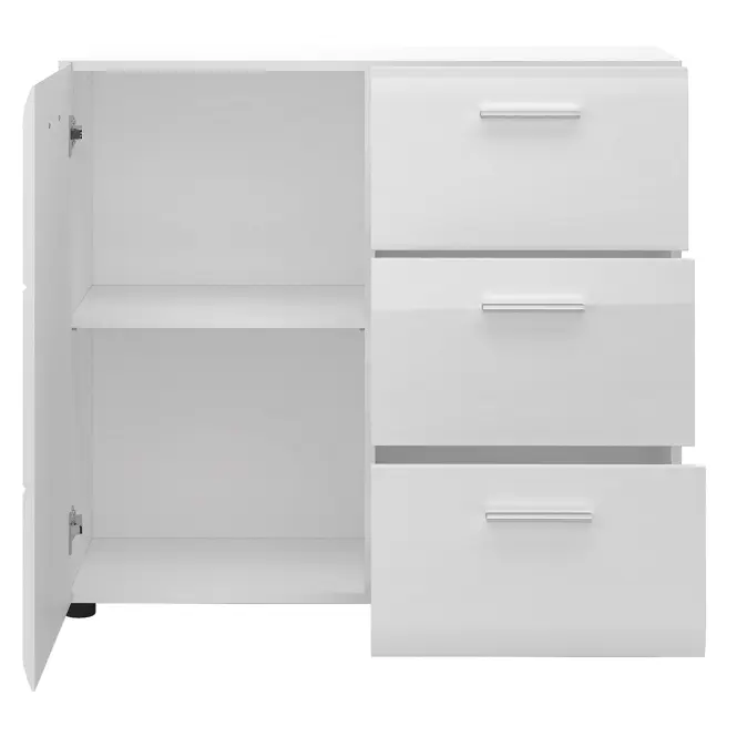 Komód Merano MEOK02 1D3S fehér alpesi/PVC fehér L,3