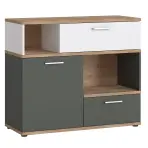 Komód Twenty TWEK01 1D2S tölgy honey castello/fehér alpesi/grafit szürke
