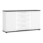 Komód Venezia VENK01 2D4S fehér alpesi/tölgy vicenza fekete/mdf fehér L
