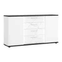 Komód Venezia VENK01 2D4S fehér alpesi/tölgy vicenza fekete/mdf fehér L