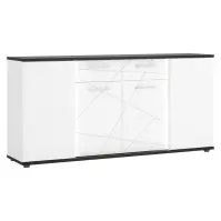Komód Venezia VENK02 4D2S fehér alpesi/tölgy vicenza fekete/mdf fehér L