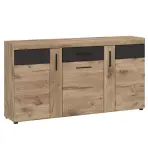 Komód Grano GRNK01 3D1S tölgy viking/pvc tölgy viking/pvc szürke terület