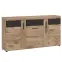 Komód Grano GRNK01 3D1S tölgy viking/pvc tölgy viking/pvc szürke terület