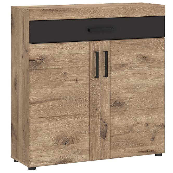 Komód Grano GRNGK1 2D1S tölgy viking/pvc tölgy viking/pvc szürke terület