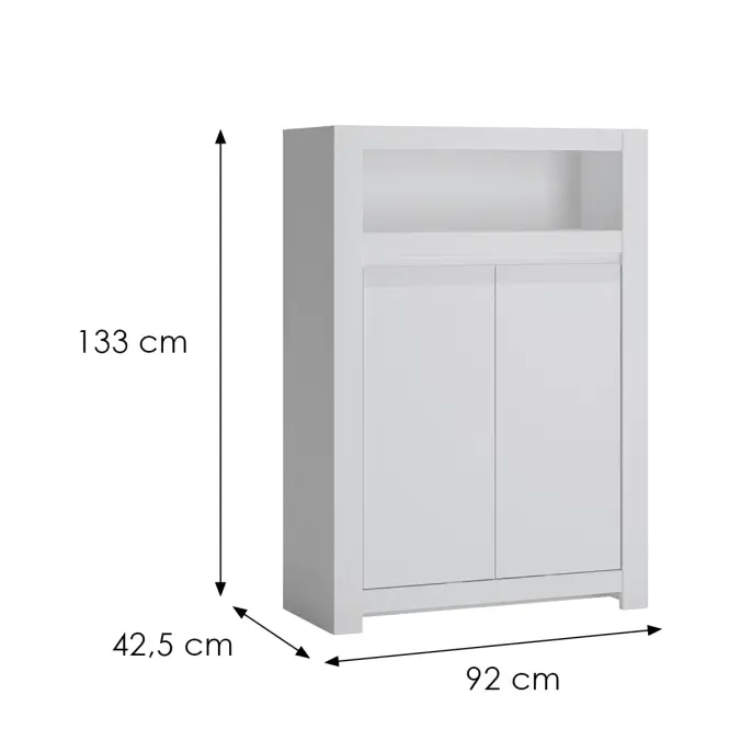 Komód Novi NVIK02 2D fehér alpin/pvc fehér szupermat