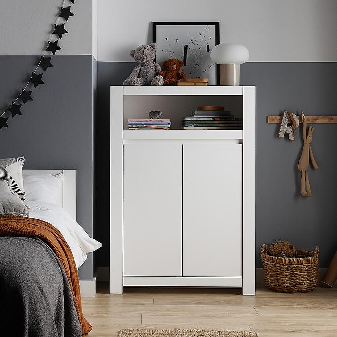 Komód Novi NVIK02 2D fehér alpin/pvc fehér szupermat