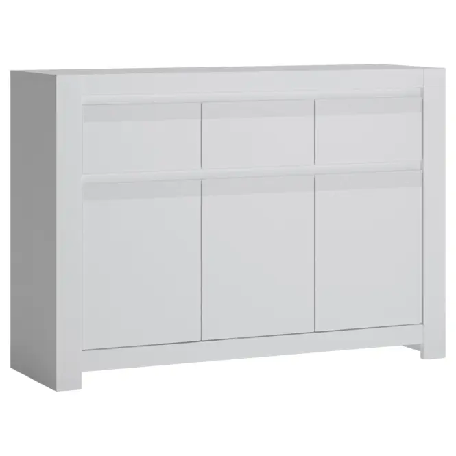 Komód Novi NVIK04 3D3S fehér alpin/pvc fehér szupermat
