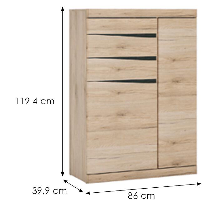 Komód Summer típus 33 2D-3S san remo fényes/arusha/srs mdf