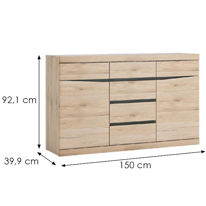 Komód Summer típus 41 2D-6S san remo fényes/arusha/srs mdf