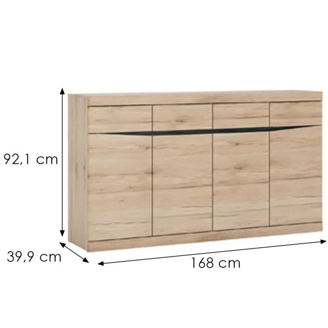 Komód Summer típus 40 4D-4S san remo fényes/arusha/srs mdf