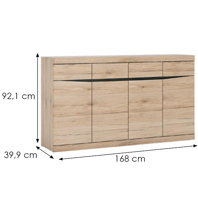 Komód Summer típus 40 4D-4S san remo fényes/arusha/srs mdf,2