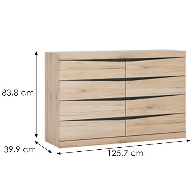 Komód Summer típus 44 8S san remo fényes/arusha/srs mdf,2