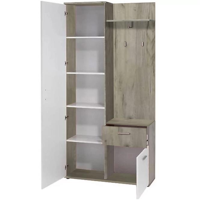 Előszobafal Justus fehér/country grey,3
