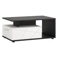 Dohányzóasztal Venezia VENT01 1S fehér alpesi/tölgy vicenza fekete/mdf fehér L