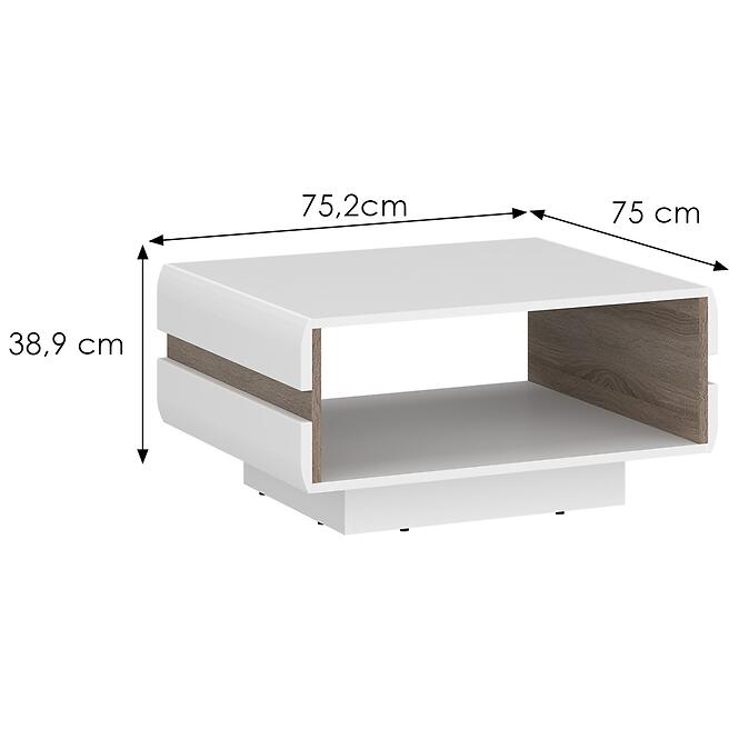 Dohányzóasztal Linate typ 71 fehér alpesi/szarvasgomba/mdf fehér L