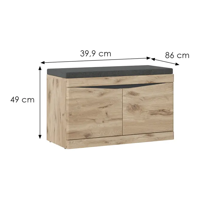 Dohányzóasztal Twist SUMGD1 2D tölgy viking/antracit/pvc tölgy viking