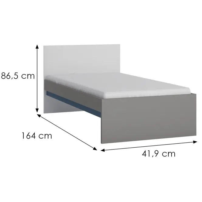 Ágy Laser LASZ01B 90 platina szürke/fekete gyöngy/alpesi fehér/kék